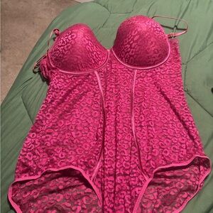 Pink Lace Women's Bodysuit